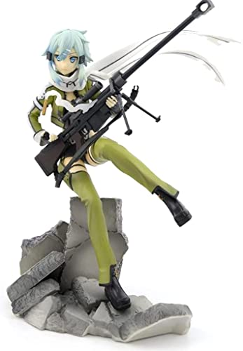 KYUPFLY Juguetes de colección de estatuas de Personajes, Sinon-Phantom-Bullet-Sword Art Online Estatua de Ani-Escultura precisa Muy Detallada-Equipada con Armas-Alto 22,5 cm (no versión Original)