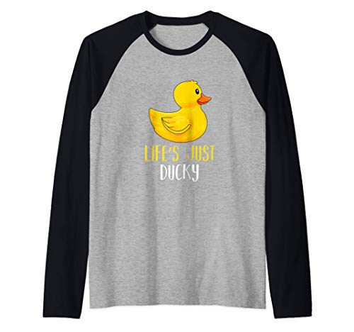 La vida es sólo Ducky Rubber Duck Camiseta Manga Raglan