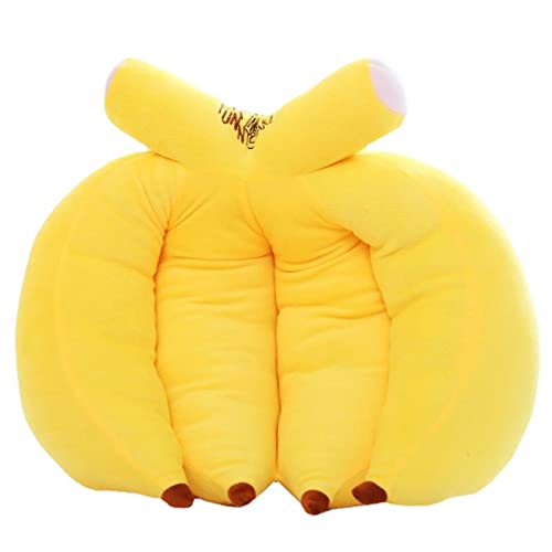 LAARNT Juguetes De Peluche Felpa Rellena Racimo de Plátanos Amarillos Almohada De Felpa Plátano 3D Cojín Suave Juguetes Divertidos Regalo De Cumpleaños Decoración Hogareña 30CM