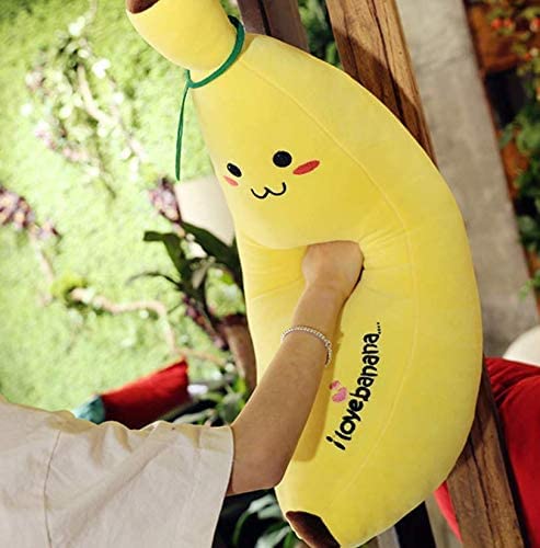 LAARNT Peluche De Plátano Amarillo Linda Muñeca Banana Suave Y Confortable Cojín Almohada Banana Regalos para Niños Decoración Hogareña 30CM