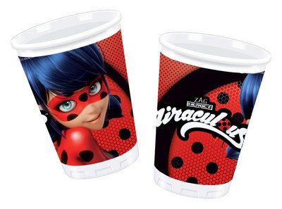 Ladybug Mariquita y chat noir coordinato Niños Cumpleaños adornos fiestas – Kit N ° 29 cdc- (24 platos, 24 vasos, 40 servilletas, 1 mantel, 1 Balón Supershape)