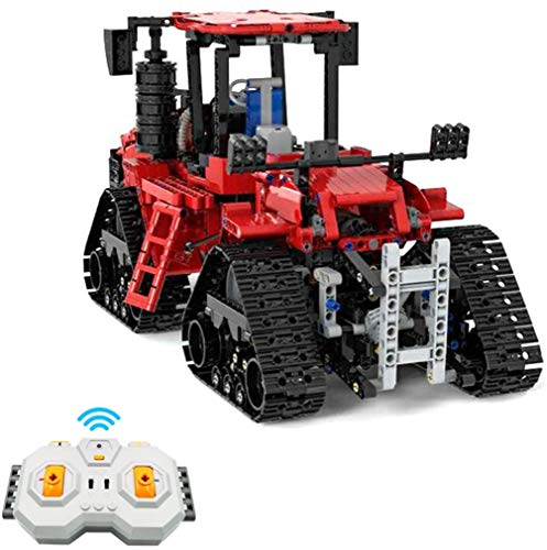 LAKIOMZ Modelo de bloque de construcción de tractor de granja 1566 piezas Moc DIY 1:17 Heavy Track Tractor Assemble Ladrillos Modelo Compatible con Lego Technic (versión dinámica, 35 x 15 x 18 cm)