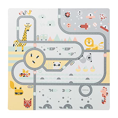 Lalaloom, Explorer Mat Alfombra Cuadrada de Espuma EVA con diseño Puzzle, Color Tonos Pastel