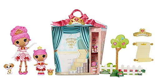 Lalaloopsy Sew Royal Princess Party - Crumpets & Teacup Hearts - con 4 muñecas y 3 Animales - Incluye Tiara, póster y Set de Juego de Castillo - Desarrolla la imaginación - Edad: 3+ años