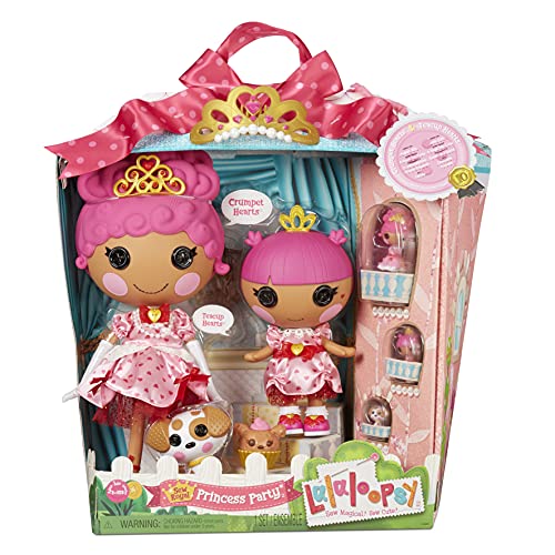 Lalaloopsy Sew Royal Princess Party - Crumpets & Teacup Hearts - con 4 muñecas y 3 Animales - Incluye Tiara, póster y Set de Juego de Castillo - Desarrolla la imaginación - Edad: 3+ años