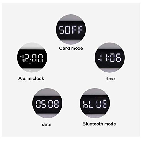 Lámpara De Mesita De Noche Lámpara De Noche Con Luz De Noche Con Altavoz Bluetooth, Control Táctil, Calendario Digital, Reloj Despertador, Compatible Con Tarjeta Tf Y Sd, Ideal Para Dormitorios Lámpa