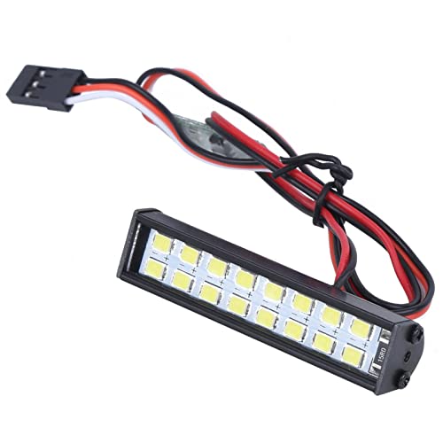 Lámpara de techo RC, Lámpara de techo de coche RC, Luz LED de RC, 16 perlas de lámpara Lámpara de techo de coche RC RC Crawler Barra de luces LED universal Longitud de accesorio 55 mm para múltiples m