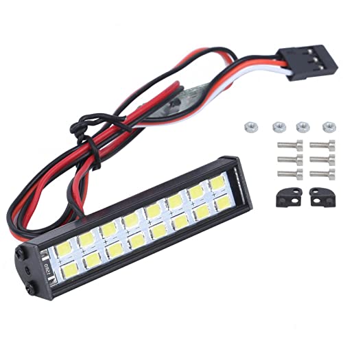 Lámpara de techo RC, Lámpara de techo de coche RC, Luz LED de RC, 16 perlas de lámpara Lámpara de techo de coche RC RC Crawler Barra de luces LED universal Longitud de accesorio 55 mm para múltiples m