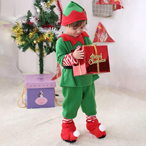 Lamptti Disfraz de Elfo navideño para niños y Adultos, Disfraces navideños completos de Elfo Verde para Padres e Hijos, Traje de ayudante de Papá Noel navideño para Hombre y Mujer