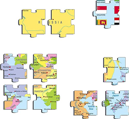 Larsen K44 Mapa político de Asia, edición en Inglés, Puzzle de Marco con 70 Piezas