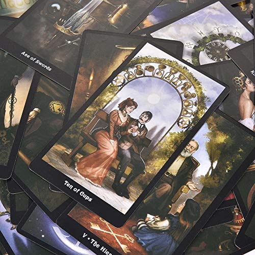 Las Cartas De Tarot Steampunk, 78PCS Cartas De Juego De Mesa De Tarot para Fiesta De Reunión Familiar