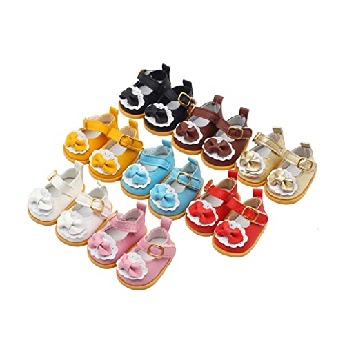 Las zapatillas de cuero de muñeca de 5,4 cm son adecuadas for una muñeca de 14.5 pulgadas y 15/20 cm de peluche Exo Muñecas muñecas rusas zapatos de juguete accesorios muñeca ropa tienda ventana muñec