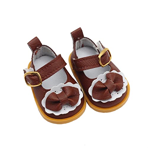 Las zapatillas de cuero de muñeca de 5,4 cm son adecuadas for una muñeca de 14.5 pulgadas y 15/20 cm de peluche Exo Muñecas muñecas rusas zapatos de juguete accesorios muñeca ropa tienda ventana muñec