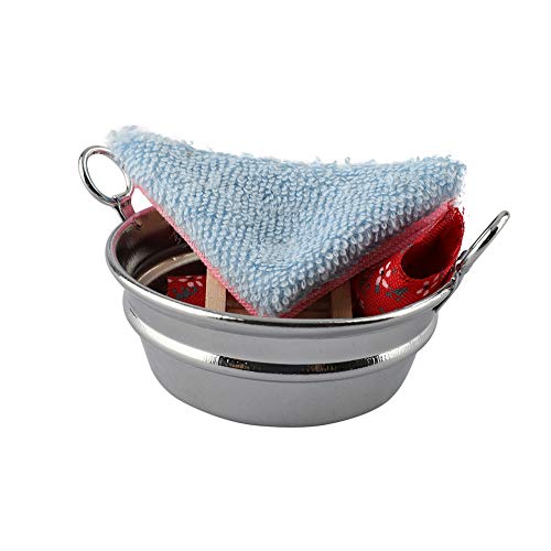 Lavabo En Miniatura, 1/12 Muñecas Muebles De Casa Play Baño Washtub con Toalla De Toallas Decoración De La Toalla Regalo para Niños