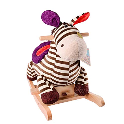 LCSHAN Caballo Mecedora Caballo Mecedora Infantil de Madera Silla de Peluche Mecedora bebé de Madera Maciza Engrosamiento Grande Trojan Juguete de Regalo (Design : A)