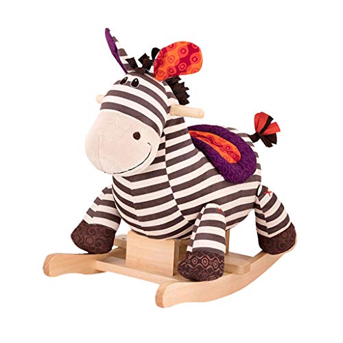 LCSHAN Caballo Mecedora Caballo Mecedora Infantil de Madera Silla de Peluche Mecedora bebé de Madera Maciza Engrosamiento Grande Trojan Juguete de Regalo (Design : A)