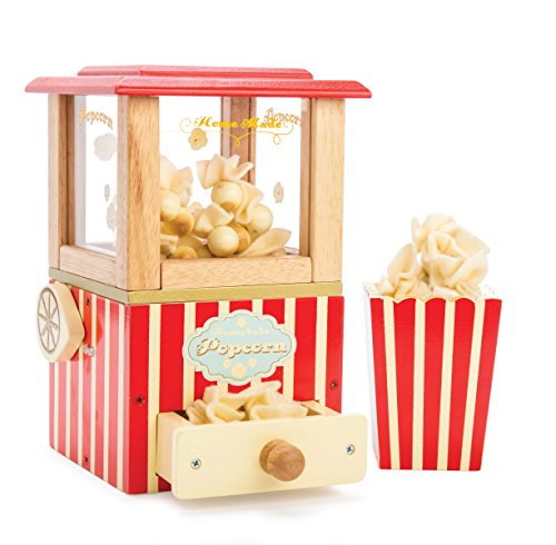 Le Toy Van - Máquina de Palomitas de juguete - Colección Honeybake | Máquina de Palomitas de madera vintage | Juego imaginativo | A partir de +3 años