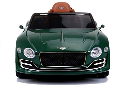 LEAN Toys Bentley - Coche infantil con asiento de piel verde lacado, neumáticos de goma EVA