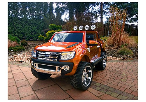 LEAN TOYS Coche Infantil Ford Ranger 12V 2 Motores 45W - Naranja