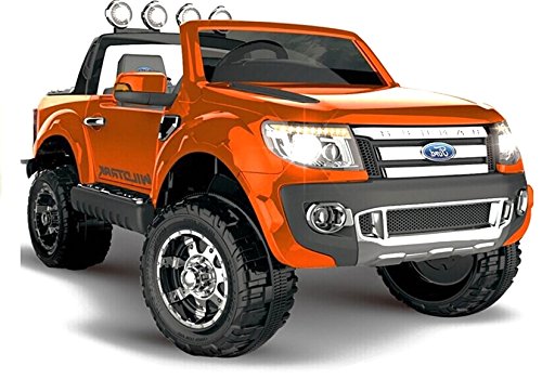 LEAN TOYS Coche Infantil Ford Ranger 12V 2 Motores 45W - Naranja