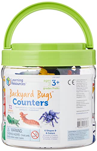 Learning Resources- Figuras de Insectos del jardín In The Garden Bug Counters, Cubo de 72, Color (LER3381) , color, modelo surtido