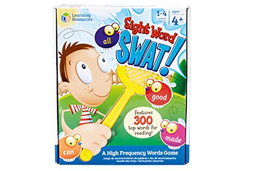 Learning Resources- Juego para identificar Palabras de Uso frecuente con matamoscas Sight Word Swat, Color (LSP8598-UK)