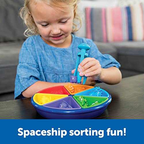 Learning Resources Sorting Saucer Platillo Volante Oodles of Aliens, Juego para clasificar niños, motricidad Fina, Clasifica Patrones, Colores y Formas, 3+ años, Multicolor (LER5546)