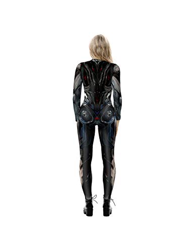 Leezeshaw Disfraz de Ultron para mujer, disfraz de Halloween 3D de Los Vengadores Ultron de lycra Unitard para mujer, S-XL