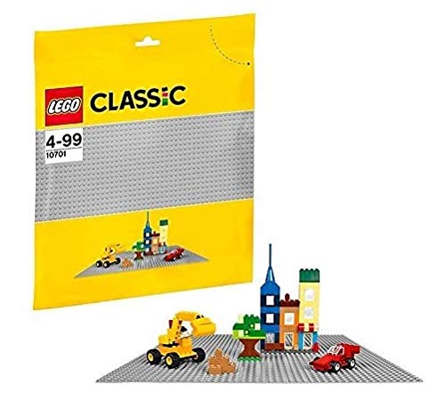 LEGO 10701 Classic - Tablero de construcción Gris de 38 x 38 cm, Juguete Educativo, Juego Creativo