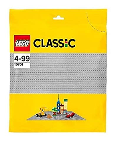 LEGO 10701 Classic - Tablero de construcción Gris de 38 x 38 cm, Juguete Educativo, Juego Creativo