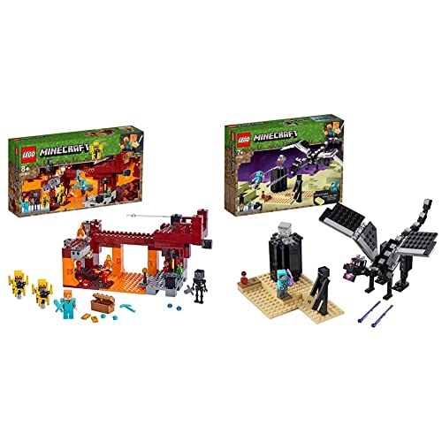 LEGO 21154 Minecraft El Puente del Blaze Juguete de Construcción para Niños  + 8 años +  21151 Minecraft La Batalla en el End Juguete de Construcción con Dragón Ender y Mini Figura de Enderman