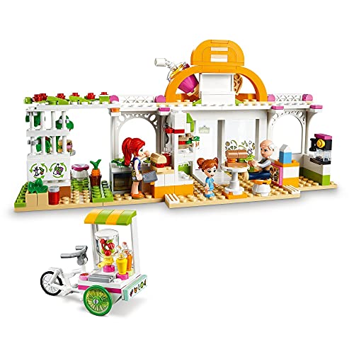 LEGO 41444 Friends Cafetería Orgánica de Heartlake City Juguete de Construcción para Niños y Niñas + 6 años con Mini Muñecas + 41439 Peluquería Felina Móvil, Coche de Juguete