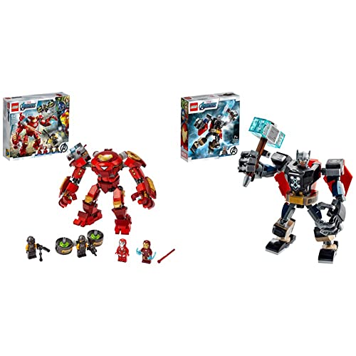 LEGO 76164 Marvel Super Heroes Hulkbuster de Iron Man vs. Agente de A.I.M. +  76169 Super Heroes Marvel Vengadores Classic Armadura Robótica de Thor