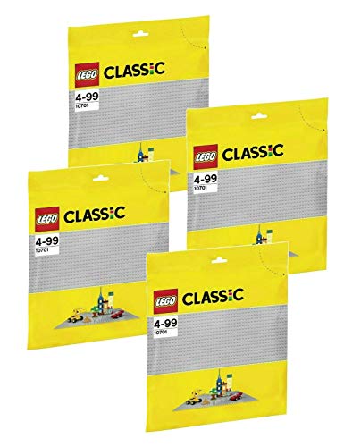 LEGO Juego: 4 placas de construcción 10701, color gris.