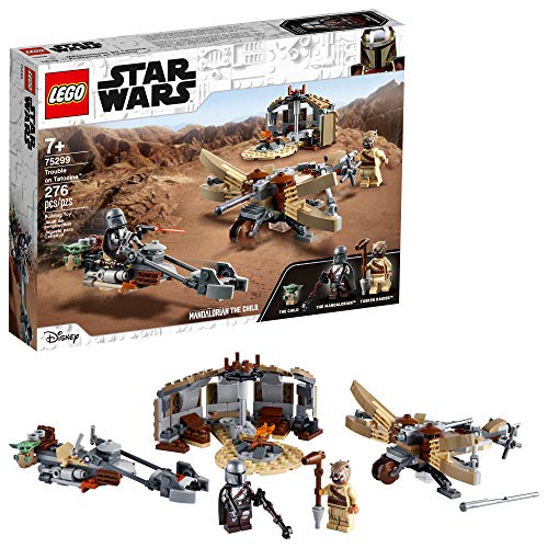 LEGO Star Wars: The Mandalorian Trouble on Tatooine 75299 Impresionante kit de construcción de juguetes para niños con el niño, nuevo 2021 (276 piezas)