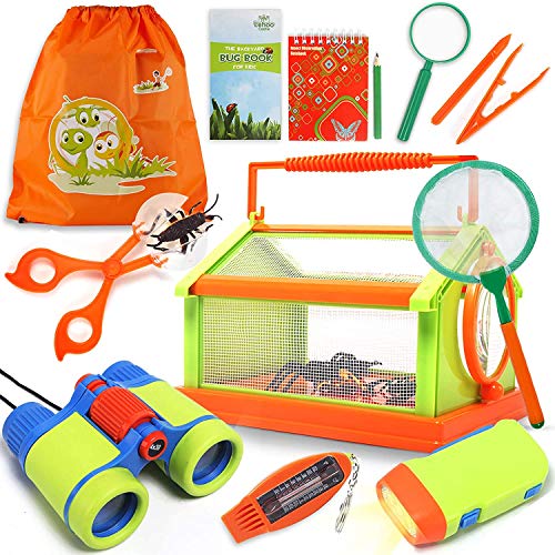 Lehoo Castle Kit Explorador Niños, 23 Pcs Juego Exploradors,Kit Exploración Aire Libre Incluye Insectos Juguete, Brujula Niños, Lupa Niños, Navidad para Niños