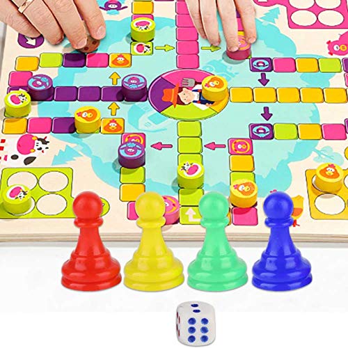 LeKu Game Chessman - Juego de Dados de ajedrez de plástico de Colores para Accesorios de Juegos de Cartas de Mesa