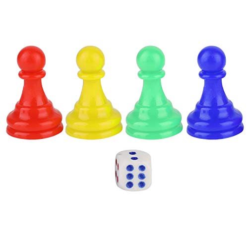 LeKu Game Chessman - Juego de Dados de ajedrez de plástico de Colores para Accesorios de Juegos de Cartas de Mesa