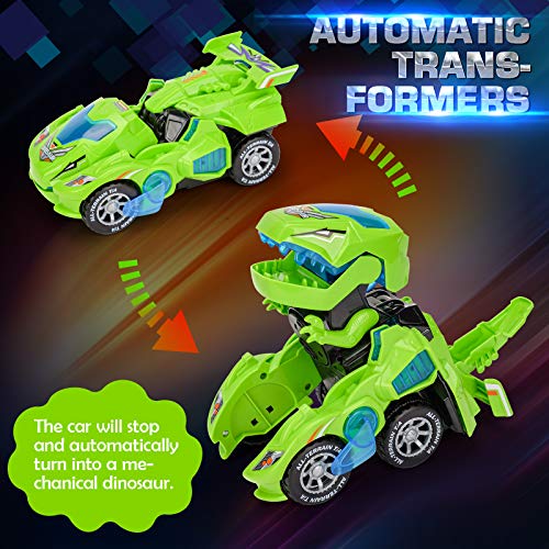 lelechong Dinosaurios Juguetes Niños 3 4 5 Años Coches De Juguete Niño 4-6 Años Transformers Indominus Rex Coche para Chico 3-8 Años Robot Regalo Niño 7 8 9 10 Años Coches Teledirigidos