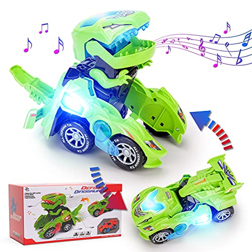 lelechong Dinosaurios Juguetes Niños 3 4 5 Años Coches De Juguete Niño 4-6 Años Transformers Indominus Rex Coche para Chico 3-8 Años Robot Regalo Niño 7 8 9 10 Años Coches Teledirigidos