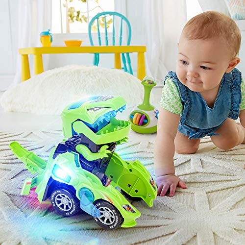 lelechong Dinosaurios Juguetes Niños 3 4 5 Años Coches De Juguete Niño 4-6 Años Transformers Indominus Rex Coche para Chico 3-8 Años Robot Regalo Niño 7 8 9 10 Años Coches Teledirigidos