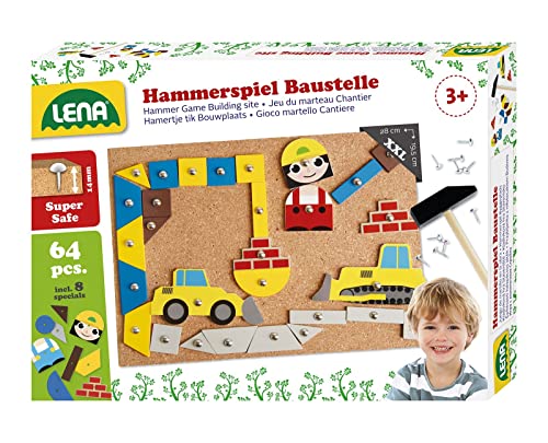 Lena Lena-65828 65828-Juego de martillos, Color fantasía (SIMM Spielwaren GmbH 65828)