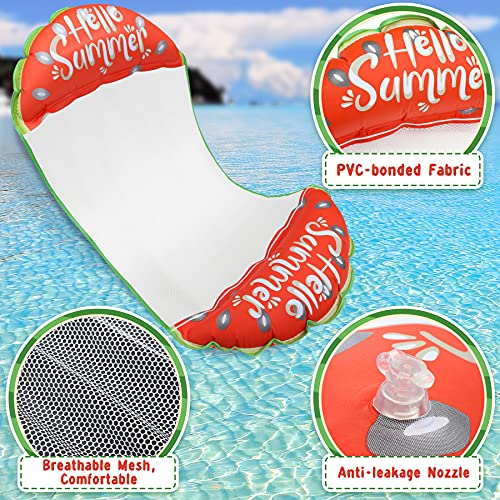 lenbest 2 Pack Hamaca de Agua, Cama Flotante de Agua, Hamaca Flotante Piscina 4 En 1 Fácil de Inflar, Playa de Jardín y Playa, Juguete para Niños y Adultos 137*63CM