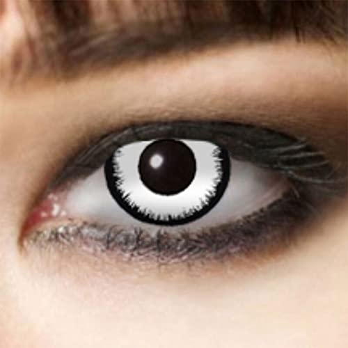 Lentillas sin receta Angelic 3 meses Halloween lentillas maquillaje Zombie, vampiro Halloween maquillaje Halloween Blanco