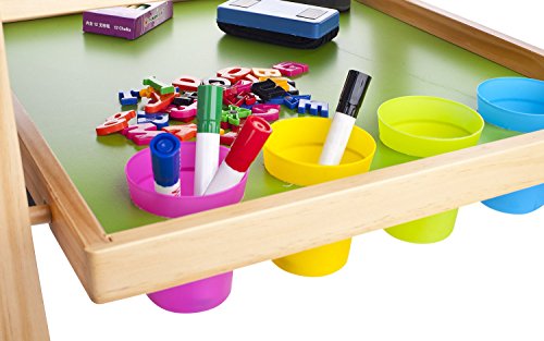 Leomark De Luxe 2 en 1 Pizarra Magnética de Madera para Niños con Bandeja de Almacenamiento y Accesorios