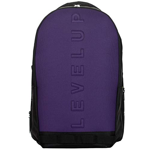 Level Up Mochila escolar redonda para el tiempo libre violeta con auriculares Gaming 32 x 42 x 17 cm