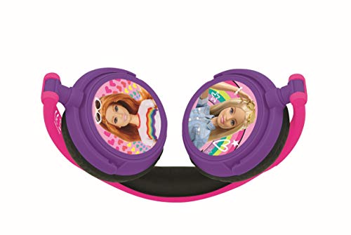 Lexibook Barbie, Auriculares estéreo, potencia apta para niños, plegable y ajustable, rosa, HP010BB