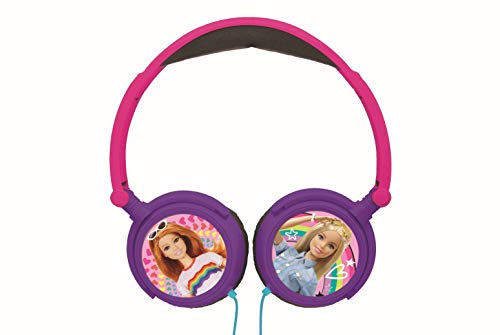 Lexibook Barbie, Auriculares estéreo, potencia apta para niños, plegable y ajustable, rosa, HP010BB