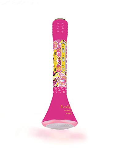 Lexibook-MIC200SL Luna Karaoké Micro Bluetooth diseño femenino, Micrófono para cantar con altavoz integrado y función de eco, batería recargable, Rosa/Amarillo, MIC200SL (Mattel