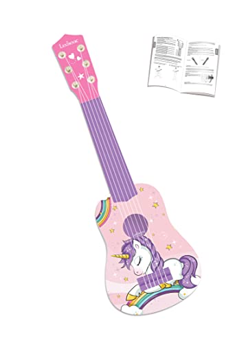 Lexibook Unicornio-Mi Primera Guitarra, 6 Cuerdas, 53 cm de Largo, Juguete niña a Partir de 3 años (K200UNI), color rosa (1)